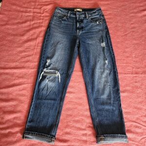 Maurices Goldie Blues-Dark Blue Distressed Boyfriend Jeans